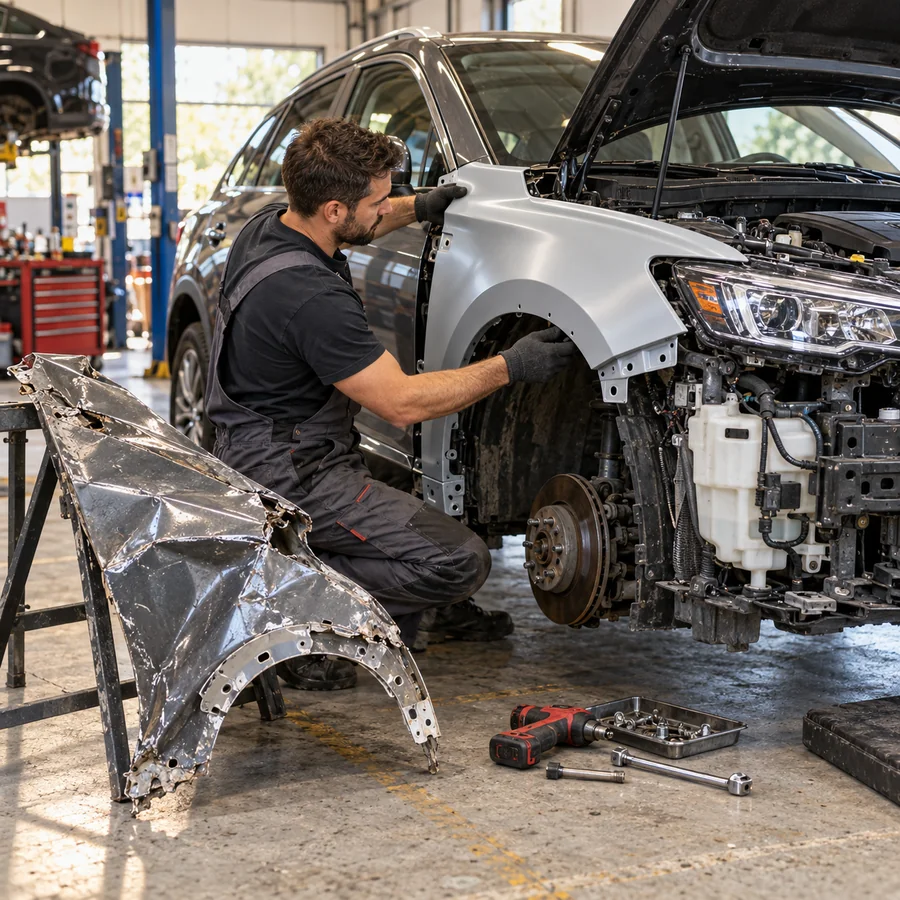 Substituição de Peças de Carroceria em oficina automotiva
